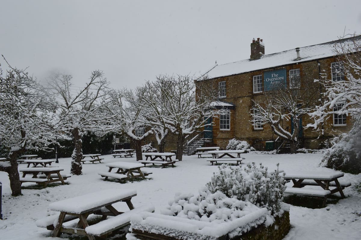 The Overstone Arms in winter