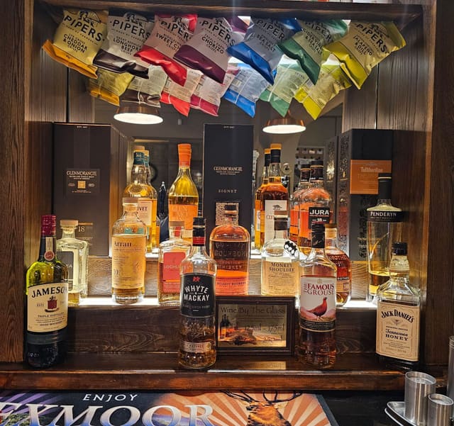 The bar at The Overstone Arms